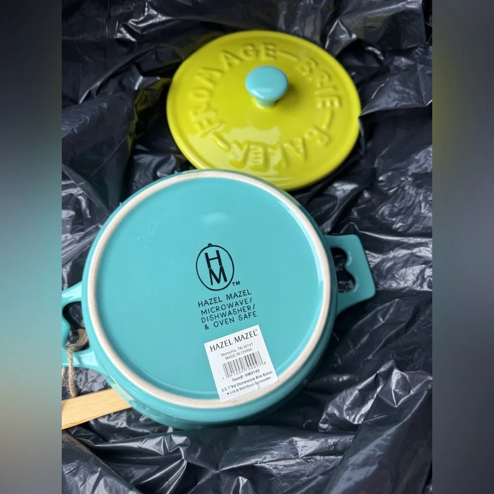 Vibrant Yellow and Blue Cheese Baker